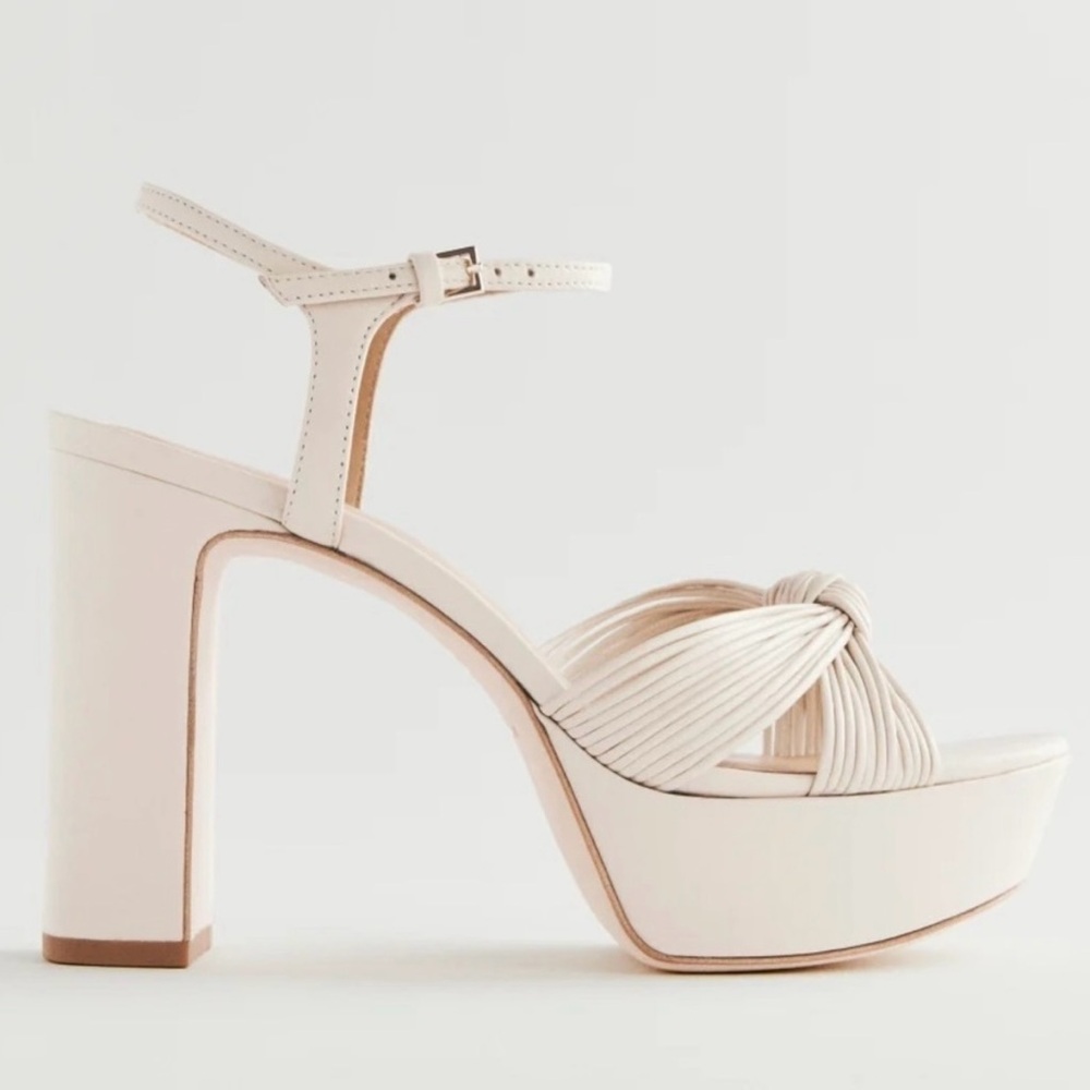 Reformation Cream Platform Sandals